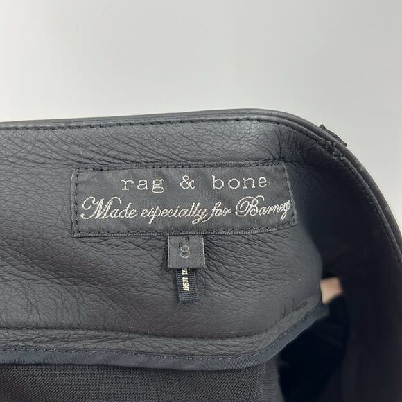 Rag & Bone Women's Wool with leather trip pants - Black - 8 - Picture 6 of 9